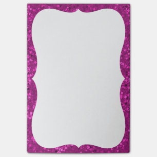 Fuchsia Glitter Look Hot Pink Sparkle Print Post-it Notes