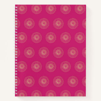 Fuchsia | Golden Zinnia Flower Medallions Notebook