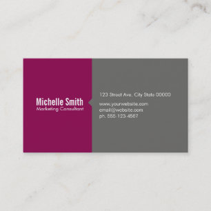 Fuchsia & Grey Business Card