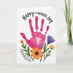 Fuchsia Handprint Mothers Day Card