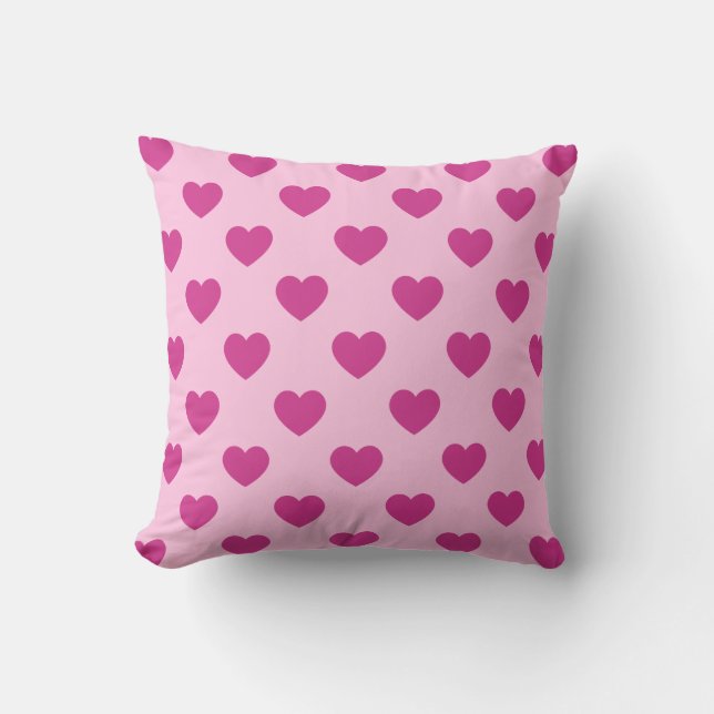 Fuchsia Heart Pattern Pink Preppy y2k Aesthetic  Cushion (Front)