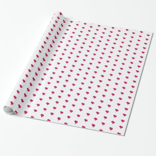 Fuchsia Hearts Wrapping Paper