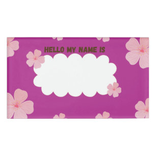 Fuchsia Hibiscus Name Tag