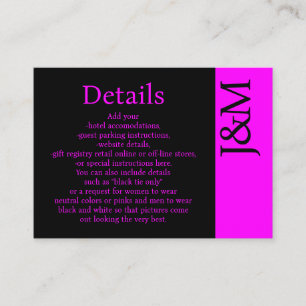 Fuchsia Hot Pink Magenta Enclosure Details Card