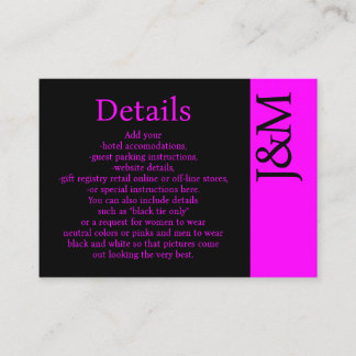 Fuchsia Hot Pink Magenta Enclosure Details Card