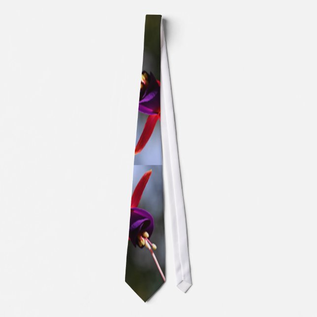 Fuchsia Hummingbird Flower Tie (Front)