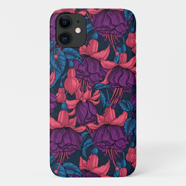 Fuchsia in blue and purple Case-Mate iPhone case (Back)