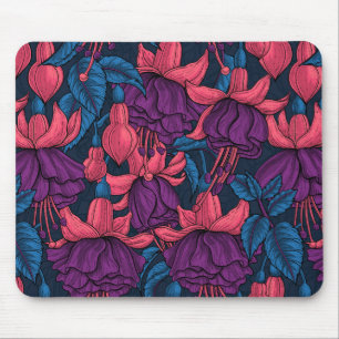 Fuchsia in blue and purple mouse pad