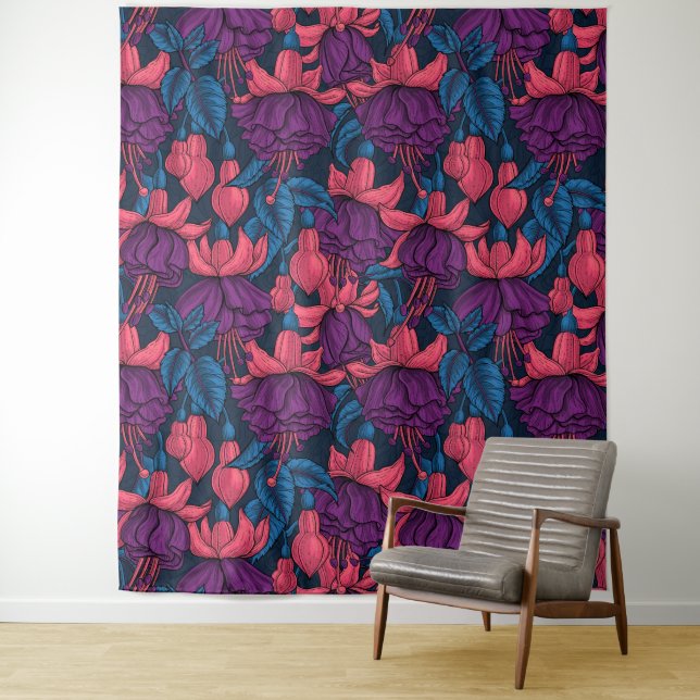 Fuchsia in blue and purple tapestry (In Situ)