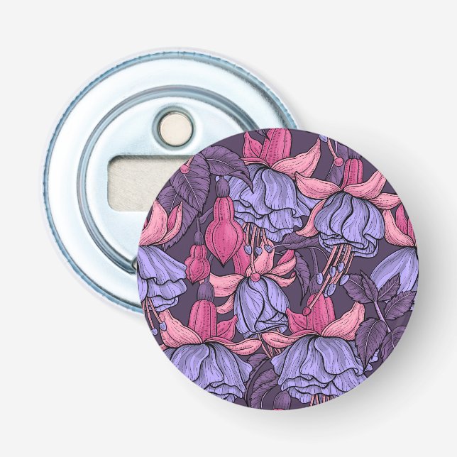 Fuchsia in pink and violet bottle opener (Front)
