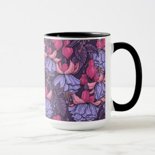 Fuchsia in pink and violet mug