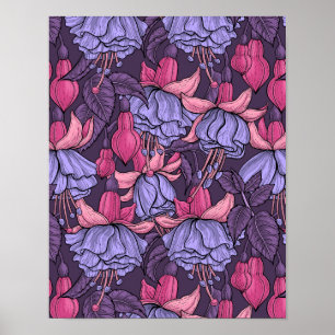 Fuchsia in pink and violet poster