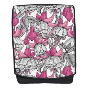 Fuchsia in white and pink backpack