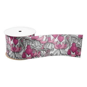 Fuchsia in white and pink satin ribbon