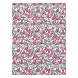 Fuchsia in white and pink tablecloth