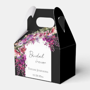 Fuchsia Lavender Floral Arch Bridal Shower Favour Box