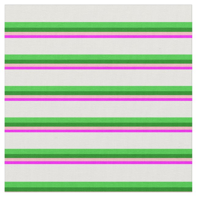Fuchsia, Light Pink, Green, Lime Green, and White Fabric (Close Up)