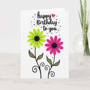 Fuchsia Lime Birthday Card