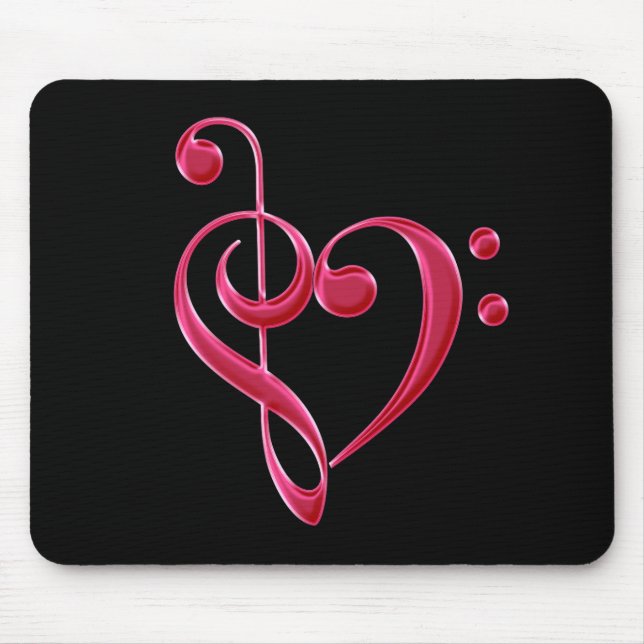 Fuchsia Love Musical Notes Mousepad (Front)