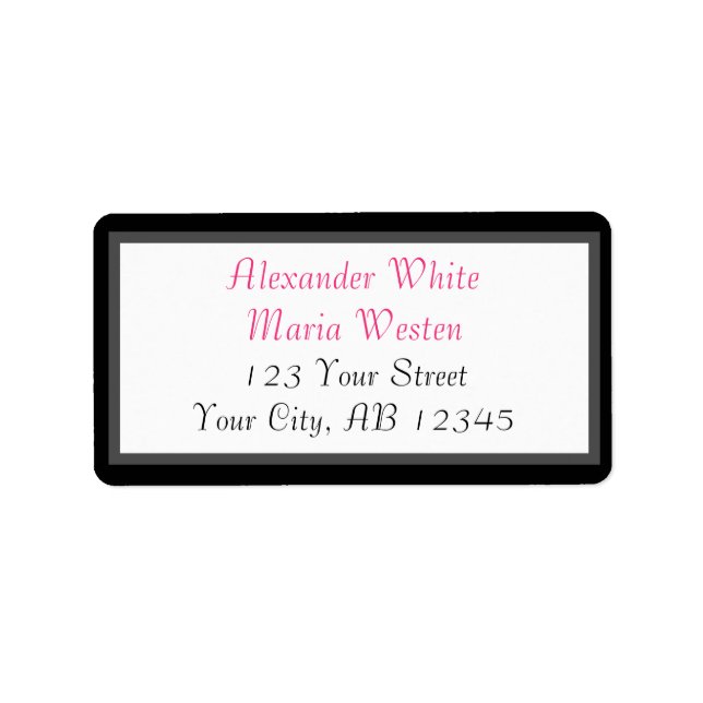 Fuchsia Modern Address Labels (Front)
