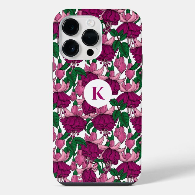 Fuchsia monogram iPhone case (Back)