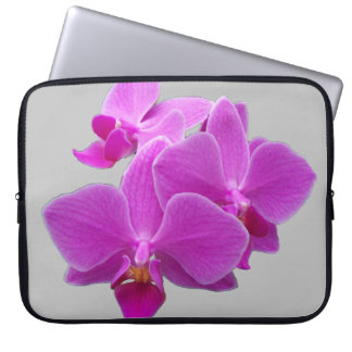 Fuchsia Moth Orchids on a laptop sleeve