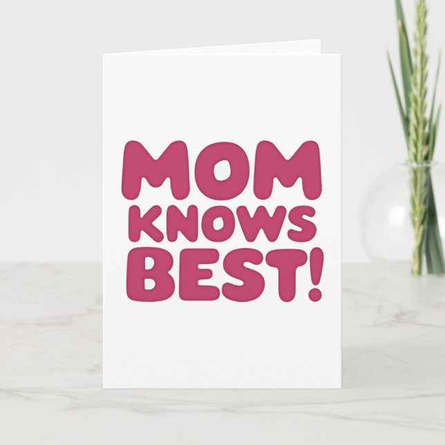 Fuchsia Mum Knows Best Statement Card (Front)
