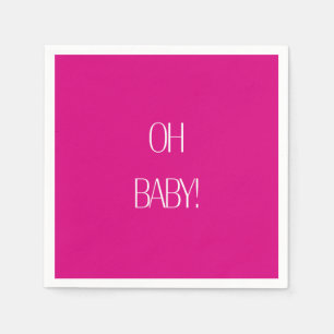 Fuchsia Oh Baby Baby Shower Paper Napkin