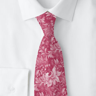 Fuchsia Ornate Botanical Tie