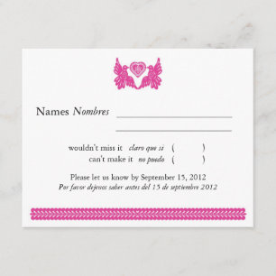 Fuchsia Papel Picado Love Birds RSVP Card