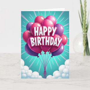 Fuchsia Party Birthday Card