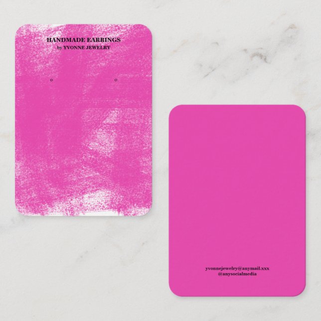 Fuchsia Pastel Earring Display  Business Card (Front/Back)