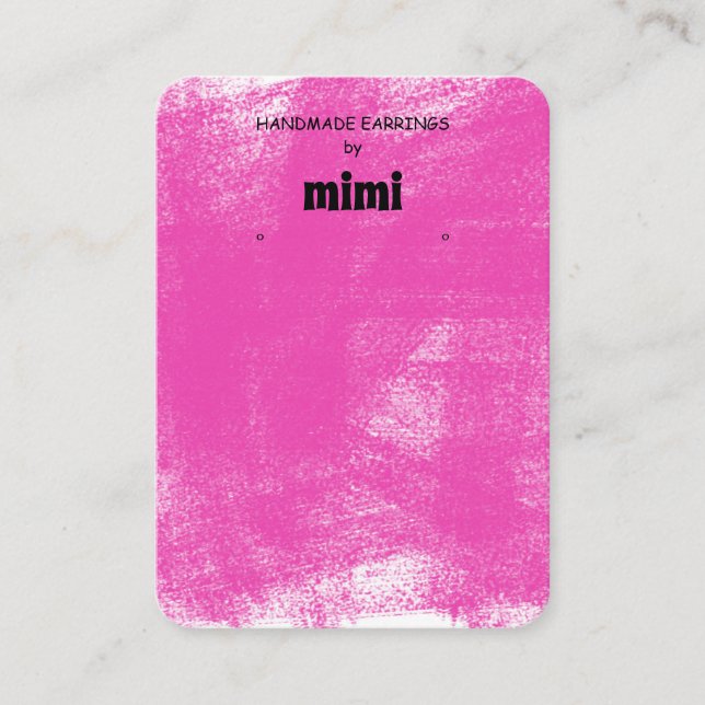 Fuchsia Pastel Earring Display  Business Card (Front)