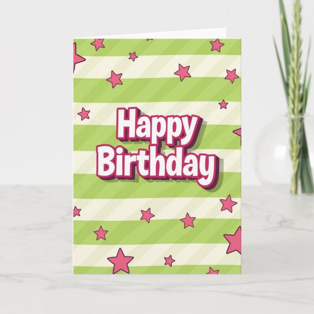 Fuchsia Pattern Birthday Card (Front)