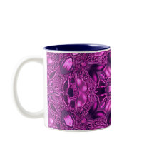 Fuchsia Patterns Two-Tone Coffee Mug