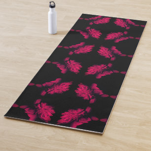 Fuchsia Peony Abstract Floral Art Yoga Mat
