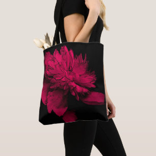 Fuchsia Peony Flower Abstract Floral Art  Tote Bag