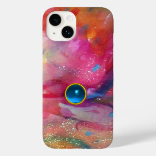 FUCHSIA PINK ABSTRACT Blue Sapphire Gemstone Case-Mate iPhone 14 Case