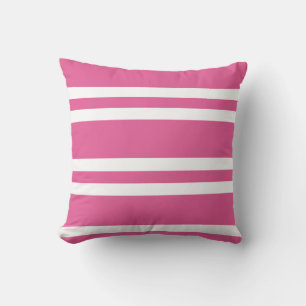 Fuchsia Pink and White Cushion