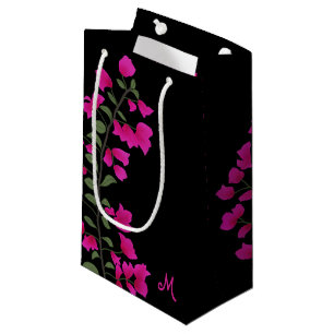 Fuchsia Pink Bougainvillea Monogram Gift Bag