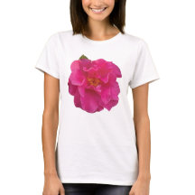 Fuchsia Pink Camellia Floral Graphic Tee