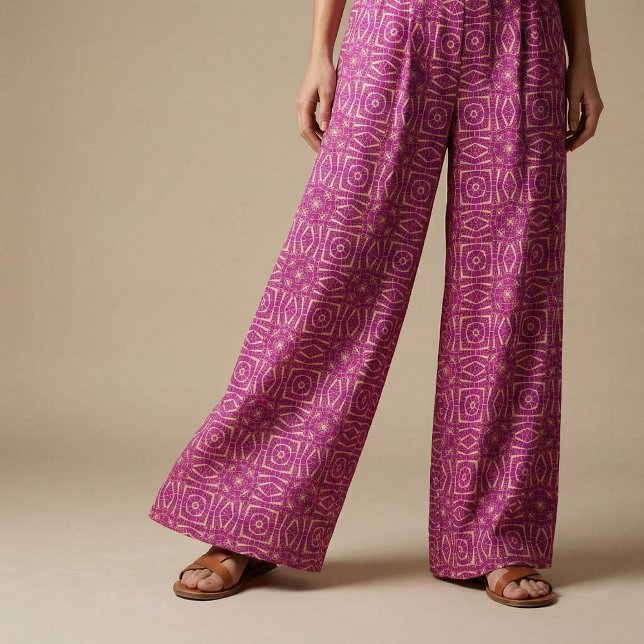 Fuchsia Pink Chic Mosaic Geometric Pattern Fabric (Creator Uploaded)