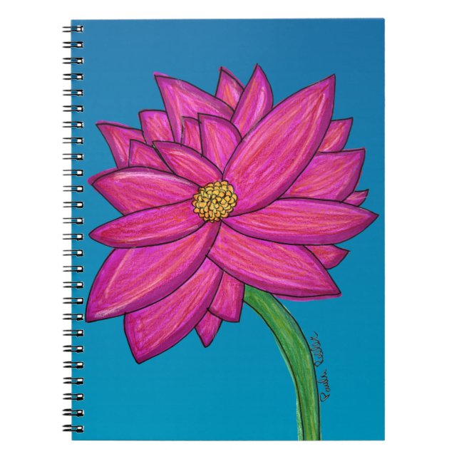 Fuchsia Pink Flower Notebook (Front)
