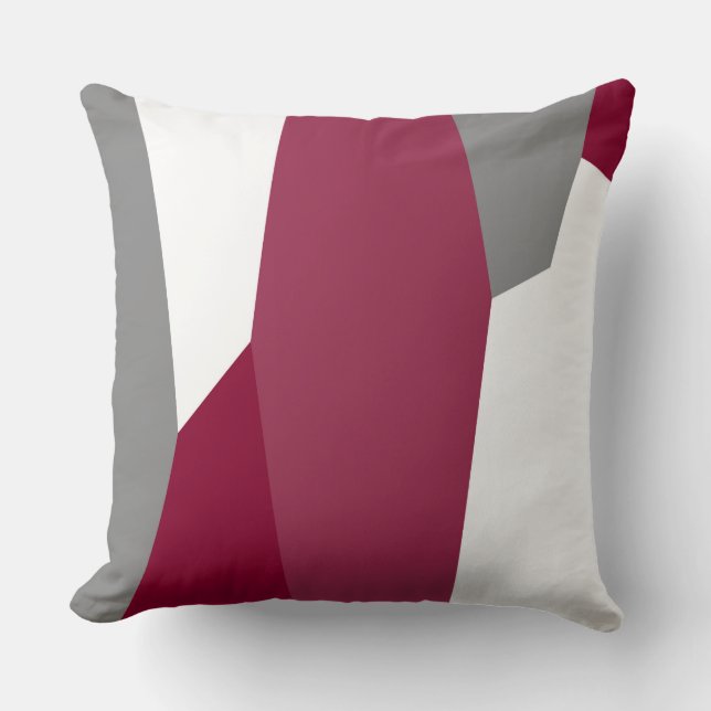 Fuchsia Pink Grey and White   Cushion (Front)