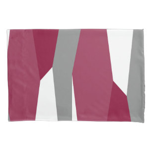 Fuchsia Pink Grey and White Pillowcase