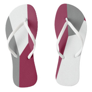 Fuchsia Pink Grey and White     Thongs