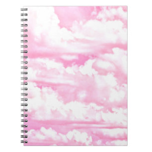 Fuchsia Pink Happy Clouds Decor Notebook