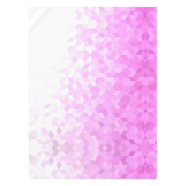 Fuchsia Pink Modern Girly Cube Gradient Tablecloth (Front)