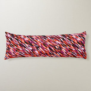Fuchsia pink, orange, black and white camo  body cushion
