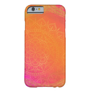 Fuchsia Pink Orange & Gold Indian Mandala Glam Barely There iPhone 6 Case